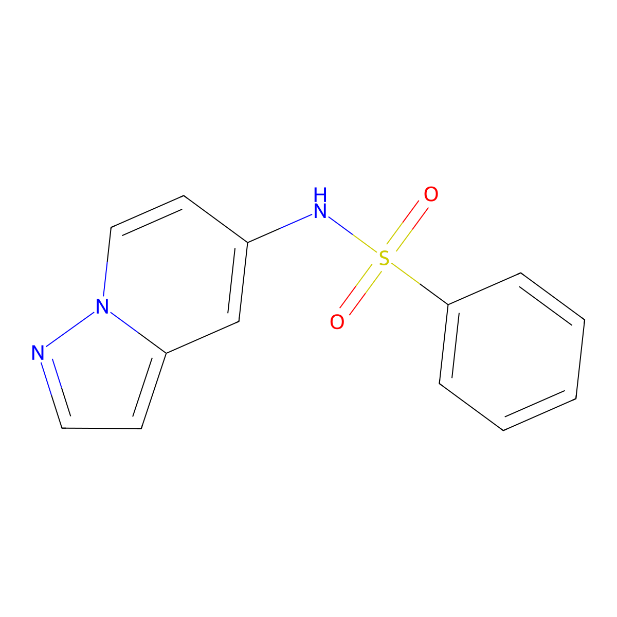 N-{pyrazolo[1,5-a]pyridin-5-yl}benzenesulfonamide molecular structure, CAS 2034548-86-0