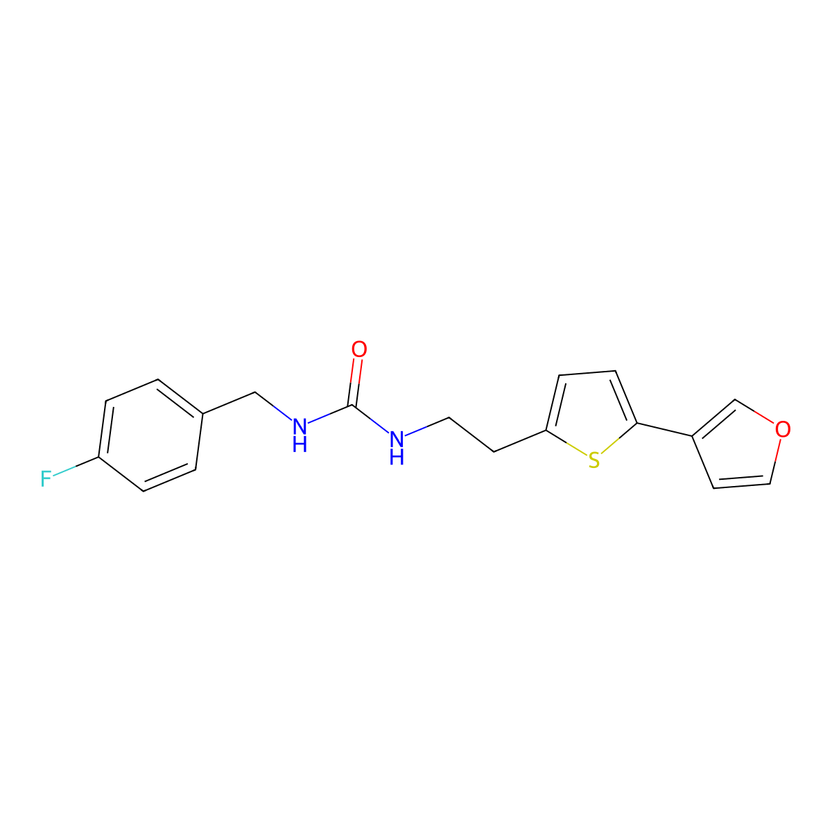 1-(4-Fluorobenzyl)-3-(2-(5-(furan-3-yl)thiophen-2-yl)ethyl)urea molecular structure, CAS 2034548-90-6