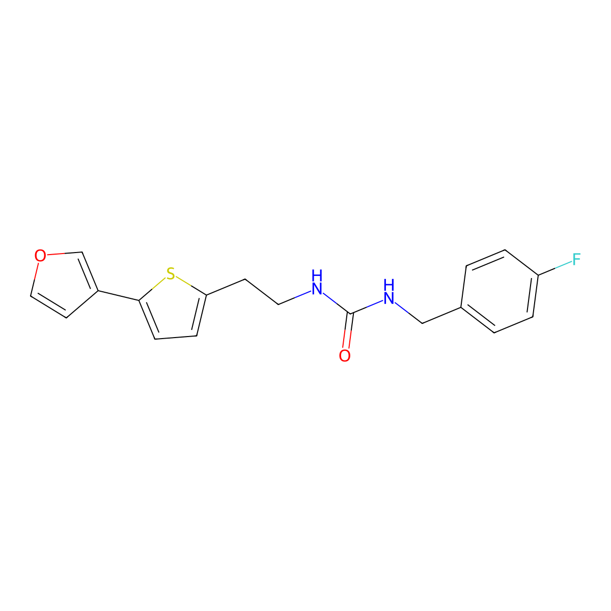 1-(4-Fluorobenzyl)-3-(2-(5-(furan-3-yl)thiophen-2-yl)ethyl)urea molecular structure, CAS 2034548-90-6