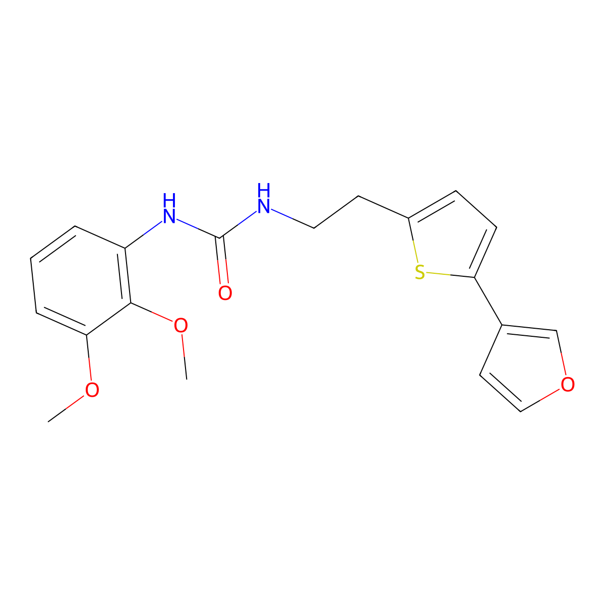 1-(2,3-Dimethoxyphenyl)-3-{2-[5-(furan-3-yl)thiophen-2-yl]ethyl}urea molecular structure, CAS 2034549-01-2