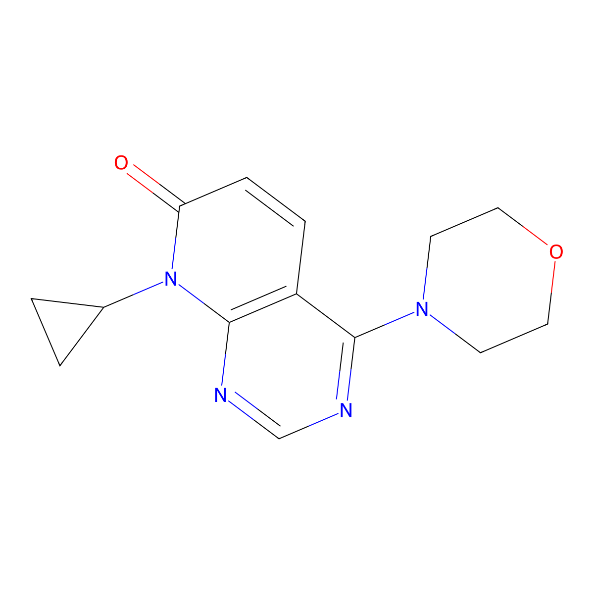 8-cyclopropyl-4-morpholinopyrido[2,3-d]pyrimidin-7(8H)-one molecular structure, CAS 2034549-02-3
