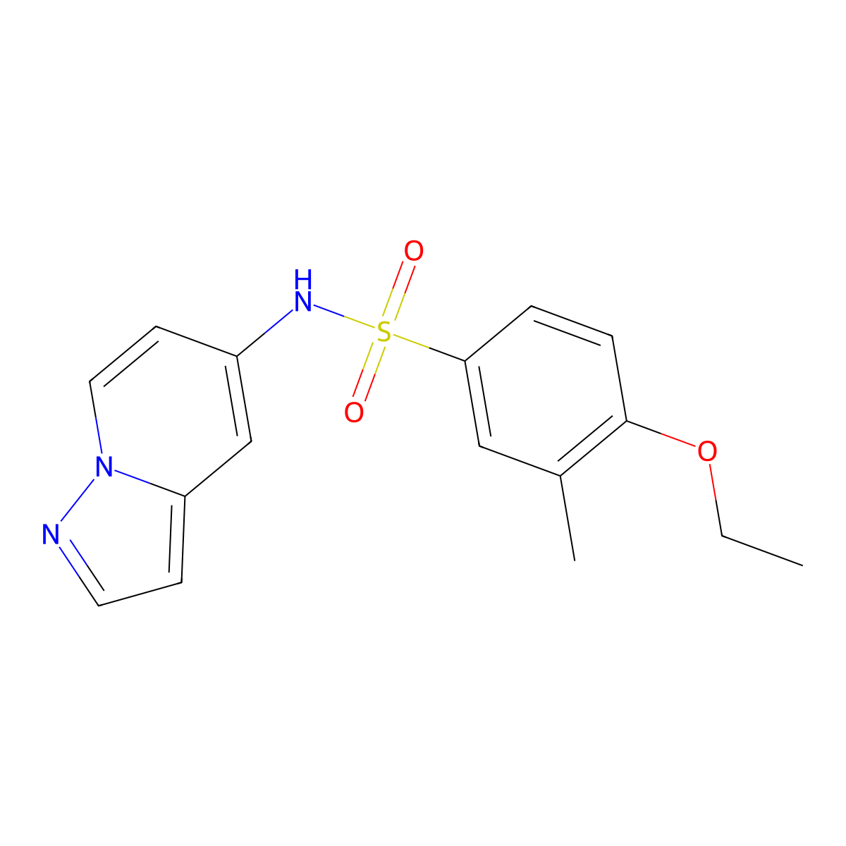 4-ethoxy-3-methyl-N-(pyrazolo[1,5-a]pyridin-5-yl)benzenesulfonamide molecular structure, CAS 2034549-04-5
