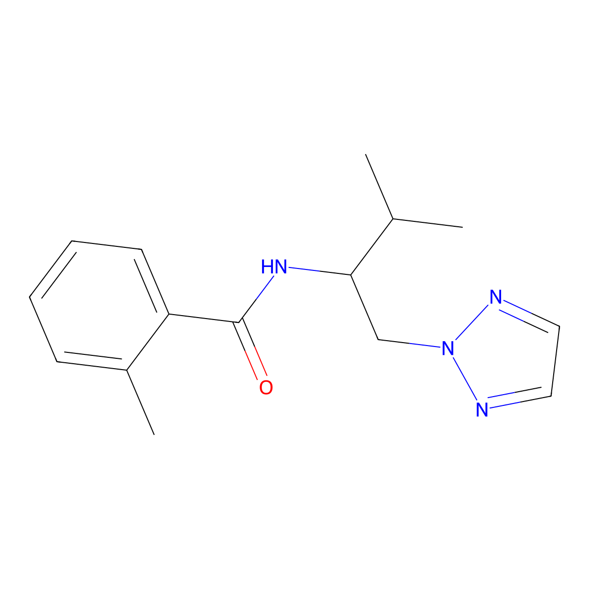 2-methyl-N-[3-methyl-1-(2H-1,2,3-triazol-2-yl)butan-2-yl]benzamide molecular structure, CAS 2034549-55-6