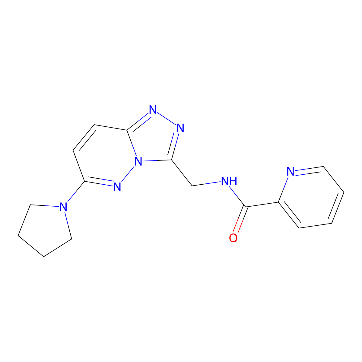 N-((6-(pyrrolidin-1-yl)-[1,2,4]triazolo[4,3-b]pyridazin-3-yl)methyl)picolinamide molecular structure, CAS 2034549-59-0
