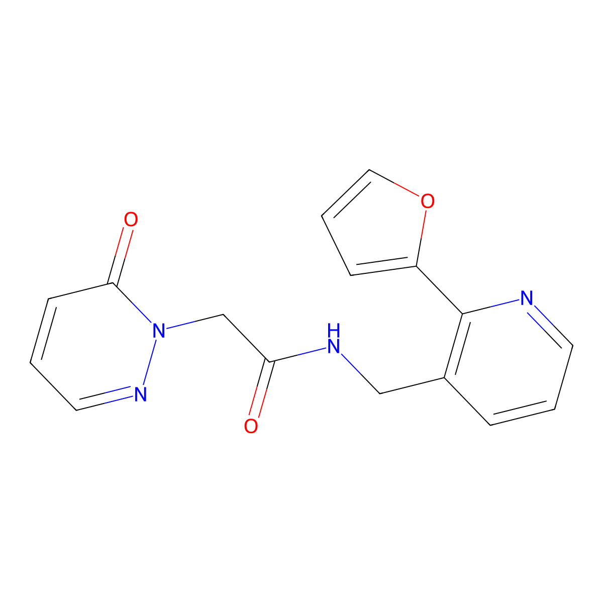 N-((2-(furan-2-yl)pyridin-3-yl)methyl)-2-(6-oxopyridazin-1(6H)-yl)acetamide molecular structure, CAS 2034549-62-5