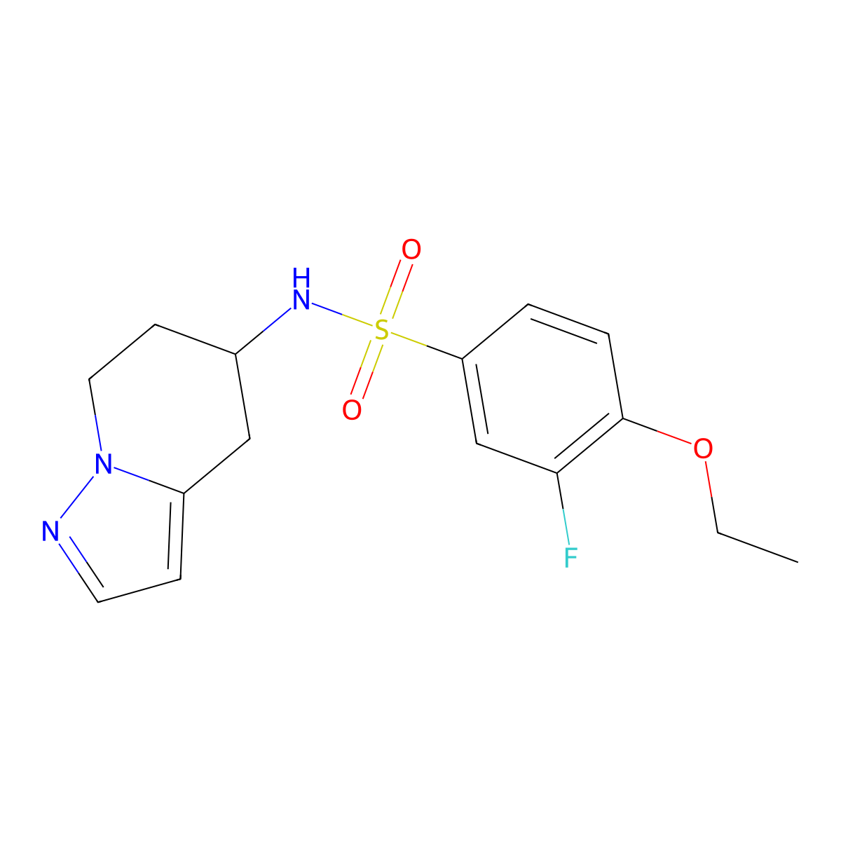 4-ethoxy-3-fluoro-N-(4,5,6,7-tetrahydropyrazolo[1,5-a]pyridin-5-yl)benzenesulfonamide molecular structure, CAS 2034549-76-1