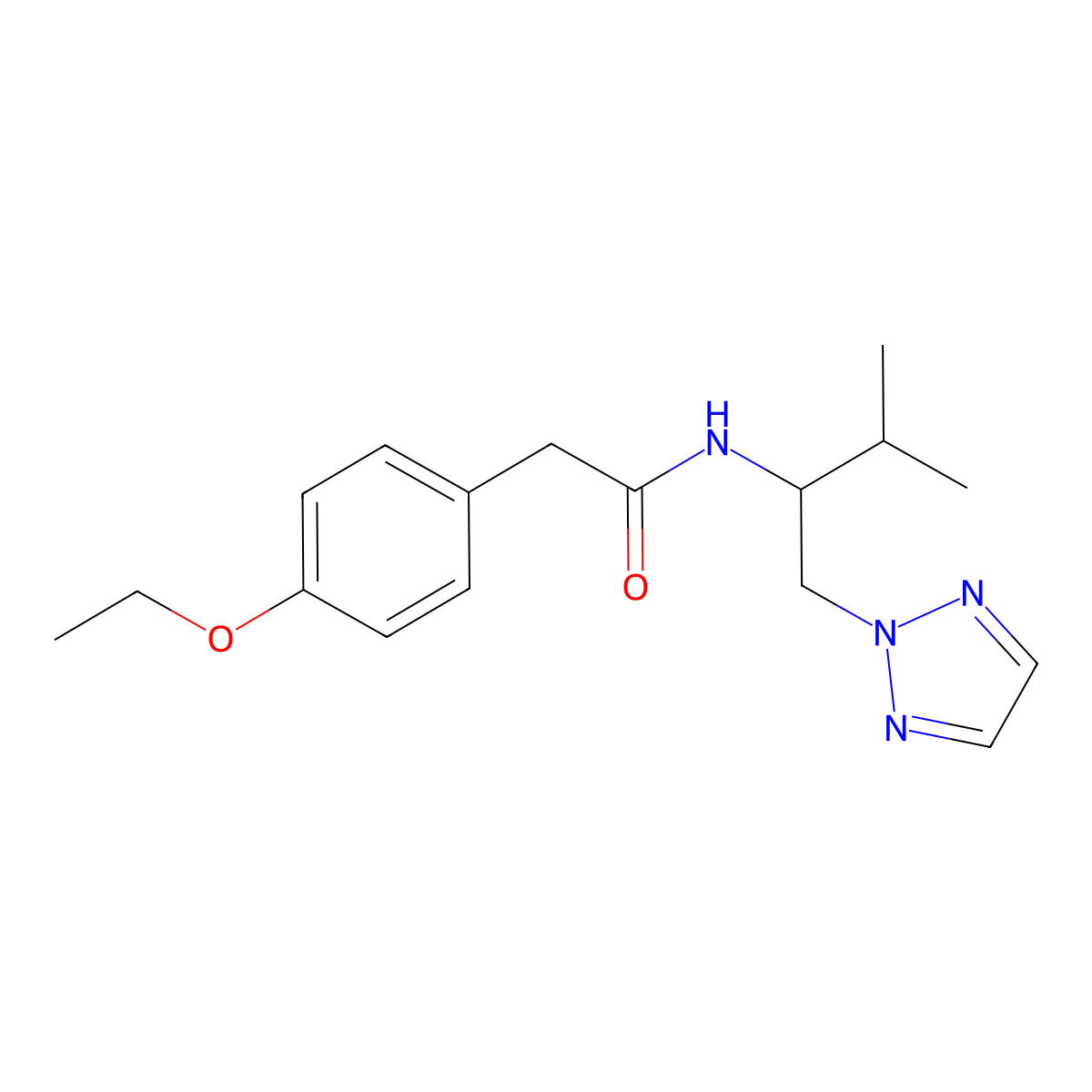 2-(4-ethoxyphenyl)-N-[3-methyl-1-(2H-1,2,3-triazol-2-yl)butan-2-yl]acetamide molecular structure, CAS 2034549-87-4