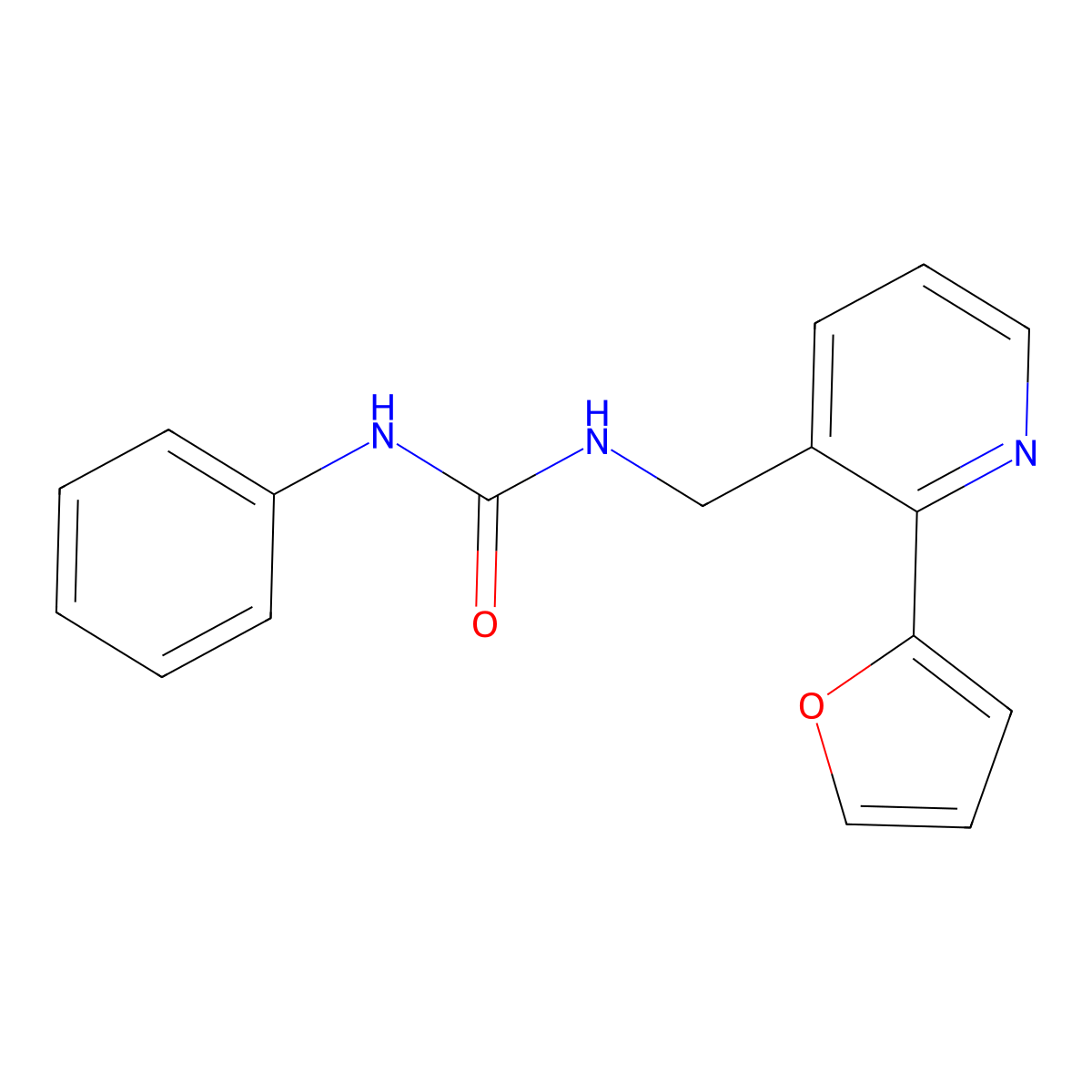 1-((2-(Furan-2-yl)pyridin-3-yl)methyl)-3-phenylurea molecular structure, CAS 2034549-88-5
