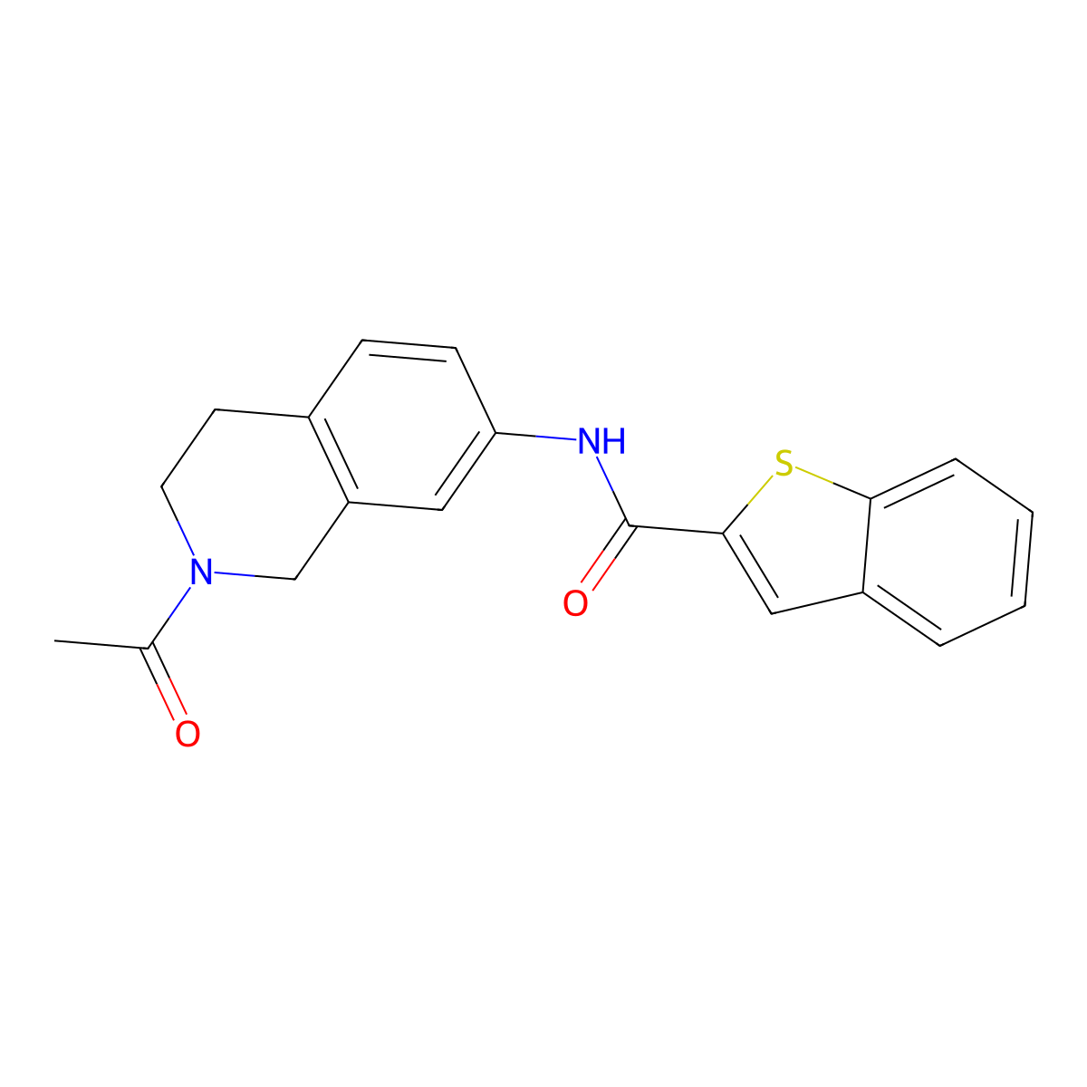 N-(2-acetyl-1,2,3,4-tetrahydroisoquinolin-7-yl)benzo[b]thiophene-2-carboxamide molecular structure, CAS 2034550-00-8