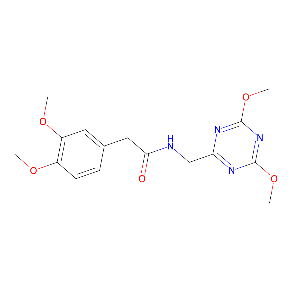 N-((4,6-dimethoxy-1,3,5-triazin-2-yl)methyl)-2-(3,4-dimethoxyphenyl)acetamide molecular structure, CAS 2034550-04-2