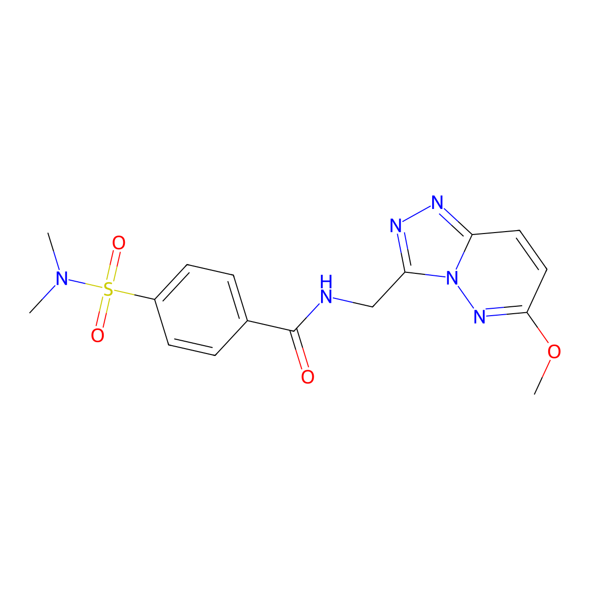 4-(N,N-dimethylsulfamoyl)-N-((6-methoxy-[1,2,4]triazolo[4,3-b]pyridazin-3-yl)methyl)benzamide molecular structure, CAS 2034550-09-7