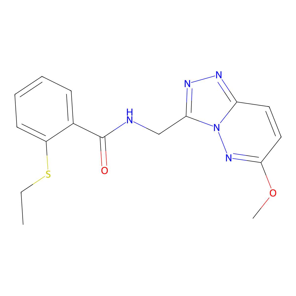 2-(ethylthio)-N-((6-methoxy-[1,2,4]triazolo[4,3-b]pyridazin-3-yl)methyl)benzamide molecular structure, CAS 2034550-15-5