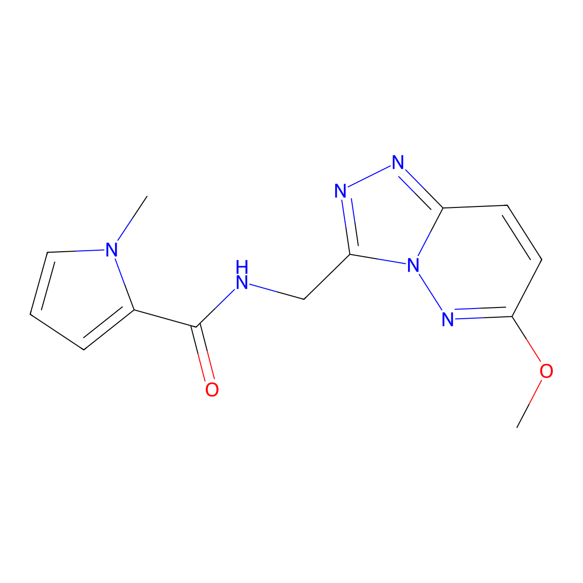 N-({6-methoxy-[1,2,4]triazolo[4,3-b]pyridazin-3-yl}methyl)-1-methyl-1H-pyrrole-2-carboxamide molecular structure, CAS 2034550-20-2