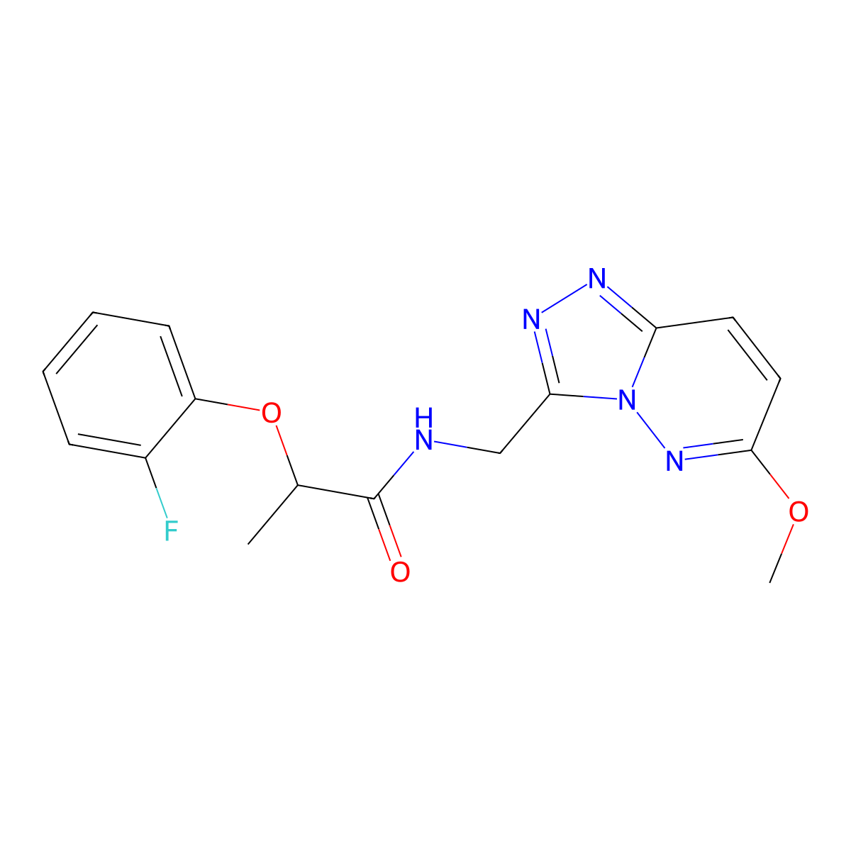 2-(2-fluorophenoxy)-N-((6-methoxy-[1,2,4]triazolo[4,3-b]pyridazin-3-yl)methyl)propanamide molecular structure, CAS 2034550-42-8