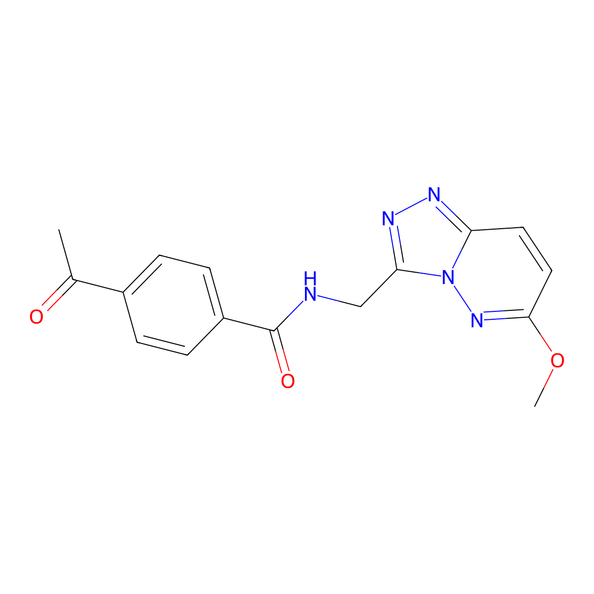 4-acetyl-N-({6-methoxy-[1,2,4]triazolo[4,3-b]pyridazin-3-yl}methyl)benzamide molecular structure, CAS 2034550-46-2