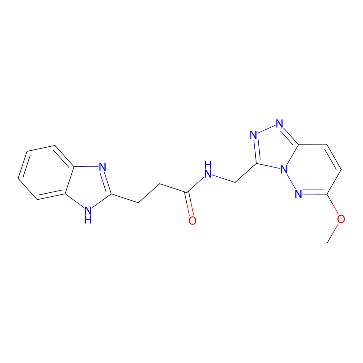 3-(1H-benzo[d]imidazol-2-yl)-N-((6-methoxy-[1,2,4]triazolo[4,3-b]pyridazin-3-yl)methyl)propanamide molecular structure, CAS 2034550-50-8