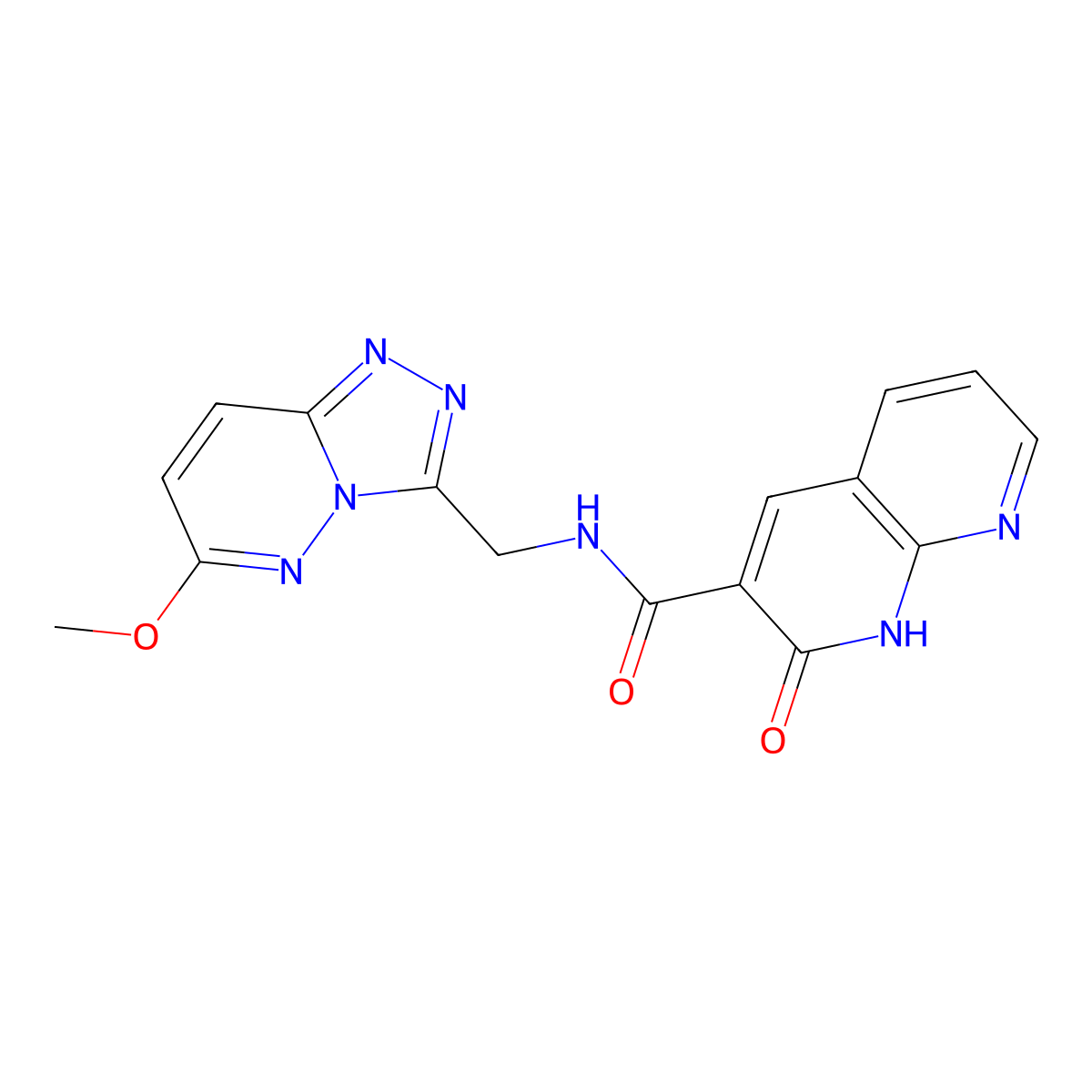 N-((6-methoxy-[1,2,4]triazolo[4,3-b]pyridazin-3-yl)methyl)-2-oxo-1,2-dihydro-1,8-naphthyridine-3-carboxamide molecular structure, CAS 2034550-54-2