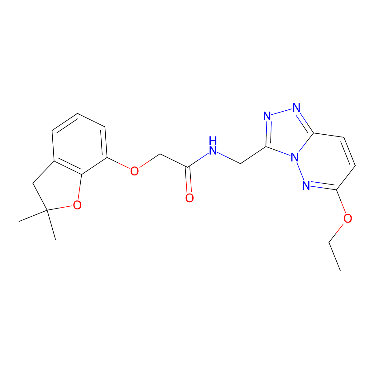 2-((2,2-dimethyl-2,3-dihydrobenzofuran-7-yl)oxy)-N-((6-ethoxy-[1,2,4]triazolo[4,3-b]pyridazin-3-yl)methyl)acetamide molecular structure, CAS 2034550-60-0