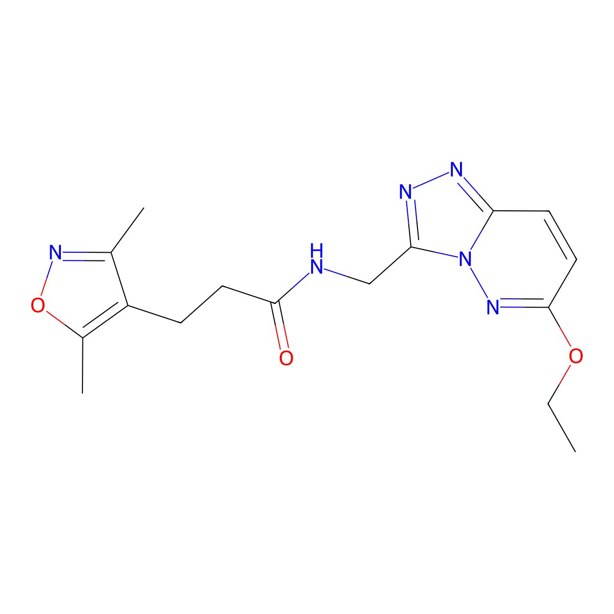 3-(3,5-dimethylisoxazol-4-yl)-N-((6-ethoxy-[1,2,4]triazolo[4,3-b]pyridazin-3-yl)methyl)propanamide molecular structure, CAS 2034550-65-5