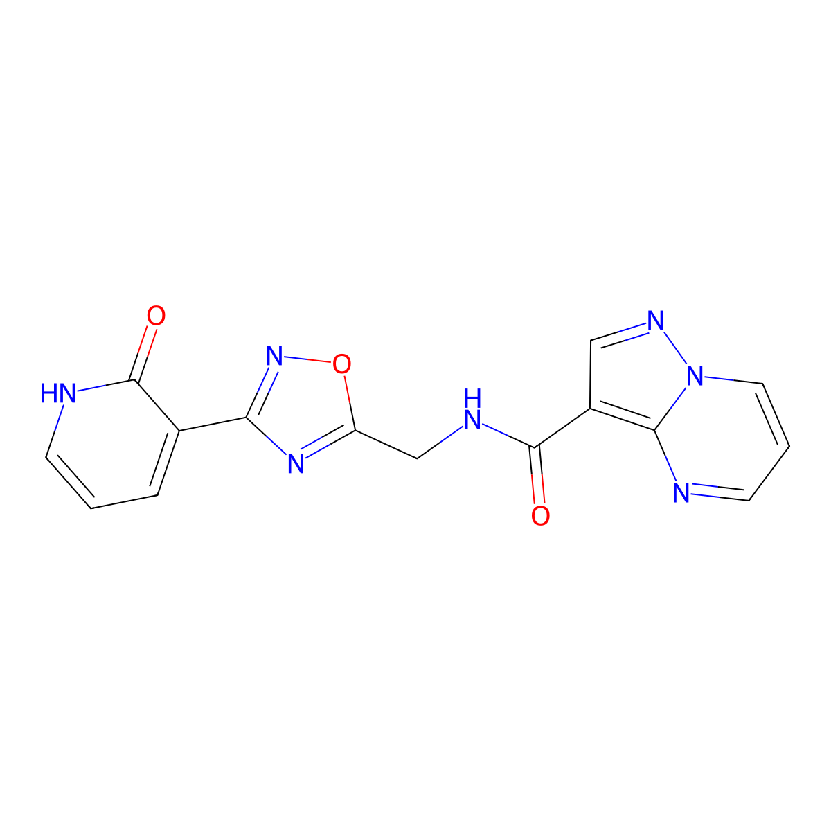 N-((3-(2-oxo-1,2-dihydropyridin-3-yl)-1,2,4-oxadiazol-5-yl)methyl)pyrazolo[1,5-a]pyrimidine-3-carboxamide molecular structure, CAS 2034550-69-9