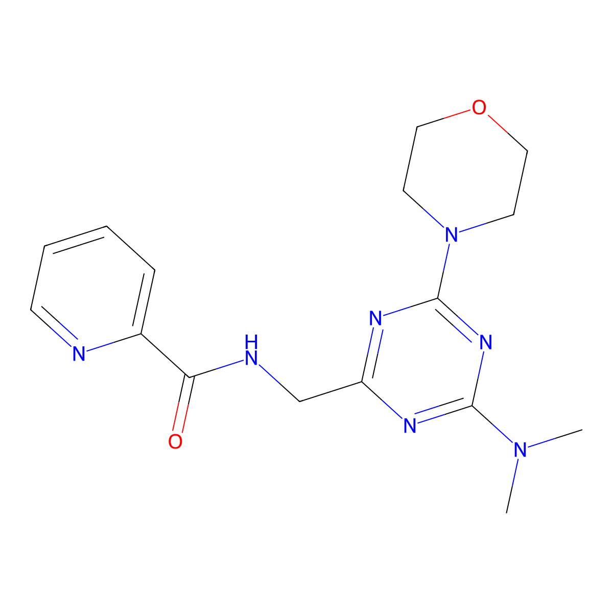 N-((4-(dimethylamino)-6-morpholino-1,3,5-triazin-2-yl)methyl)picolinamide molecular structure, CAS 2034550-70-2