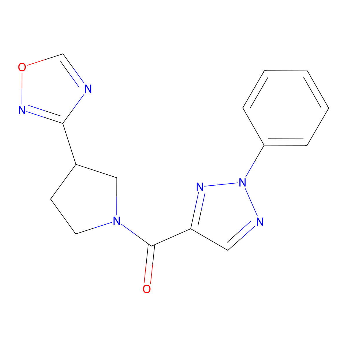 (3-(1,2,4-oxadiazol-3-yl)pyrrolidin-1-yl)(2-phenyl-2H-1,2,3-triazol-4-yl)methanone molecular structure, CAS 2034550-88-2