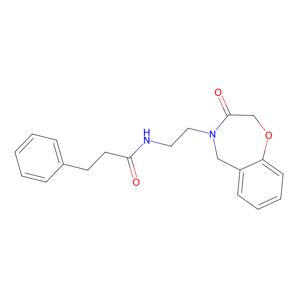 N-(2-(3-oxo-2,3-dihydrobenzo[f][1,4]oxazepin-4(5H)-yl)ethyl)-3-phenylpropanamide molecular structure, CAS 2034550-89-3