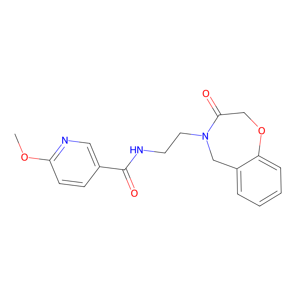 6-methoxy-N-(2-(3-oxo-2,3-dihydrobenzo[f][1,4]oxazepin-4(5H)-yl)ethyl)nicotinamide molecular structure, CAS 2034550-92-8