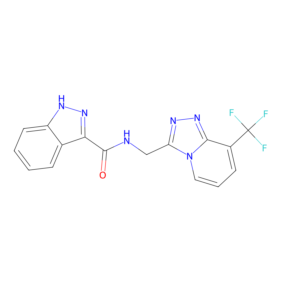 N-{[8-(trifluoromethyl)-[1,2,4]triazolo[4,3-a]pyridin-3-yl]methyl}-1H-indazole-3-carboxamide molecular structure, CAS 2034551-03-4