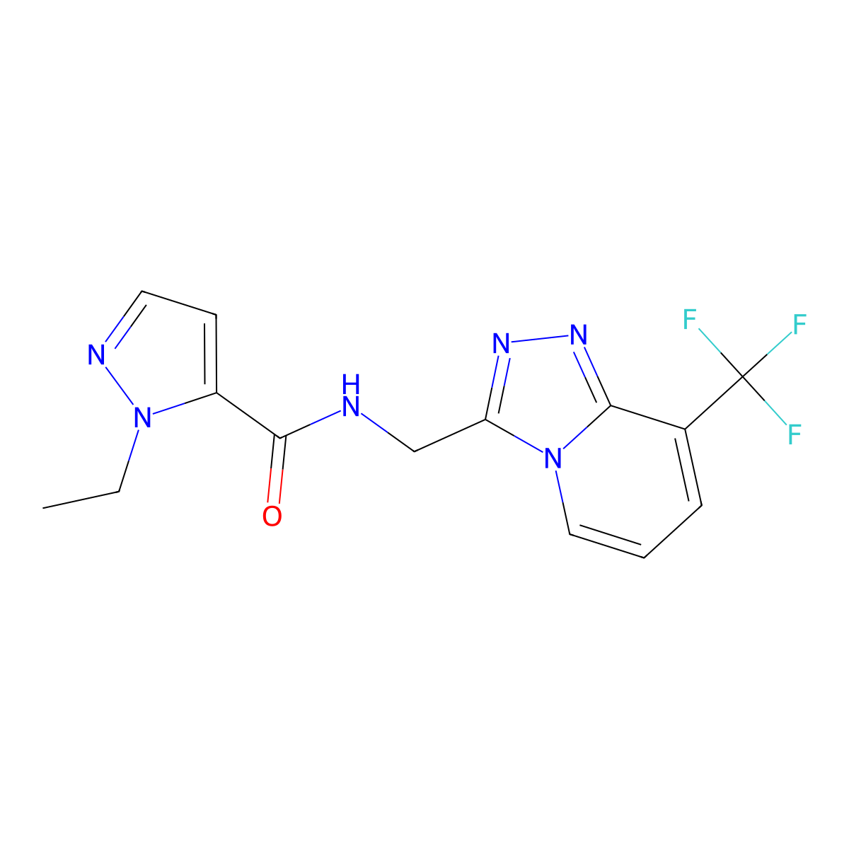 1-ethyl-N-{[8-(trifluoromethyl)-[1,2,4]triazolo[4,3-a]pyridin-3-yl]methyl}-1H-pyrazole-5-carboxamide molecular structure, CAS 2034551-18-1