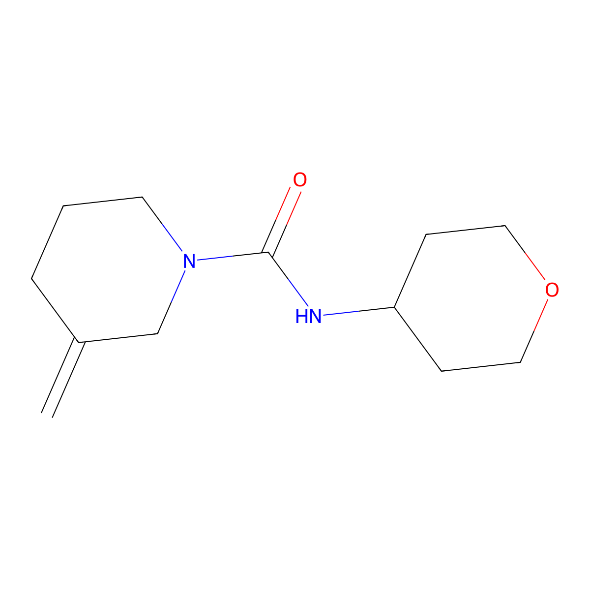 3-methylidene-N-(oxan-4-yl)piperidine-1-carboxamide molecular structure, CAS 2034551-20-5