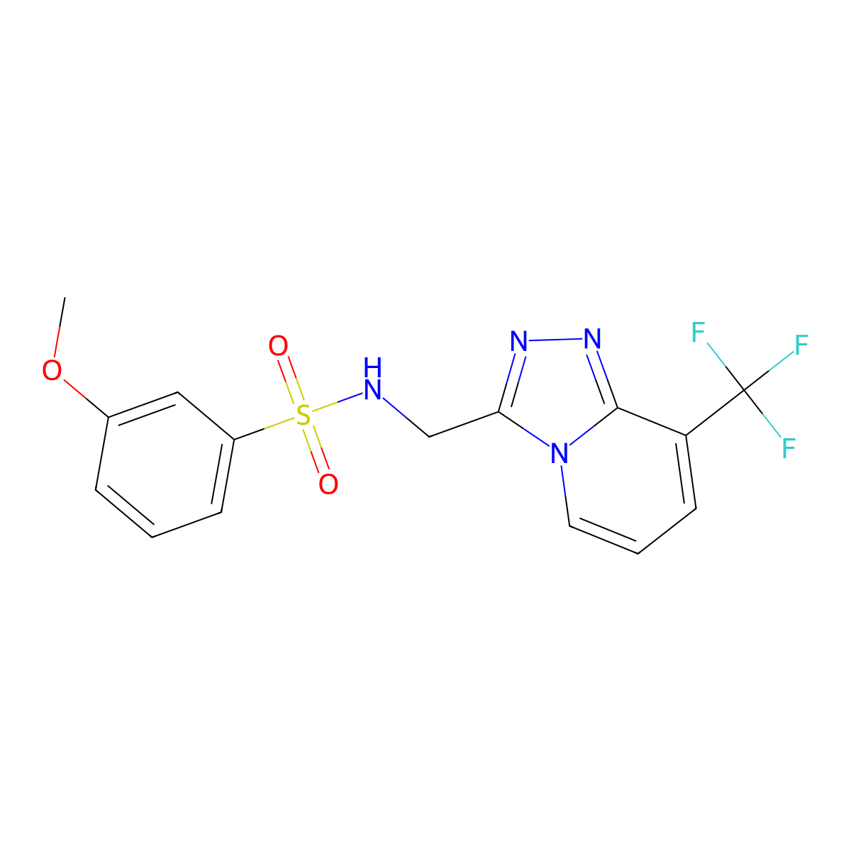 3-methoxy-N-((8-(trifluoromethyl)-[1,2,4]triazolo[4,3-a]pyridin-3-yl)methyl)benzenesulfonamide molecular structure, CAS 2034551-23-8
