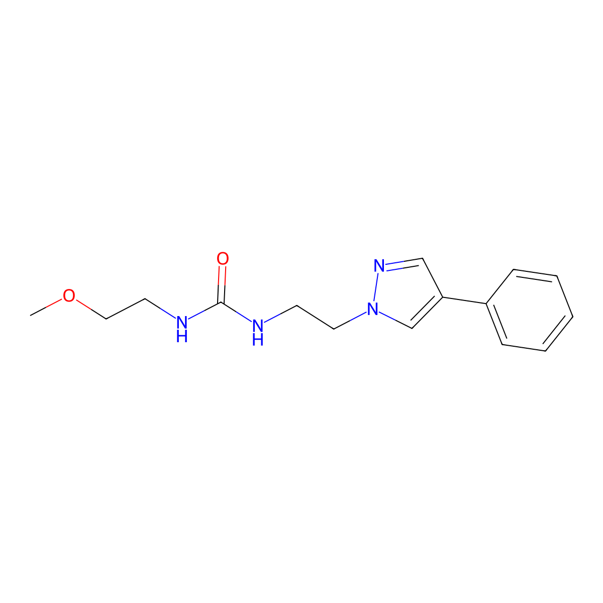 1-(2-methoxyethyl)-3-(2-(4-phenyl-1H-pyrazol-1-yl)ethyl)urea molecular structure, CAS 2034551-36-3