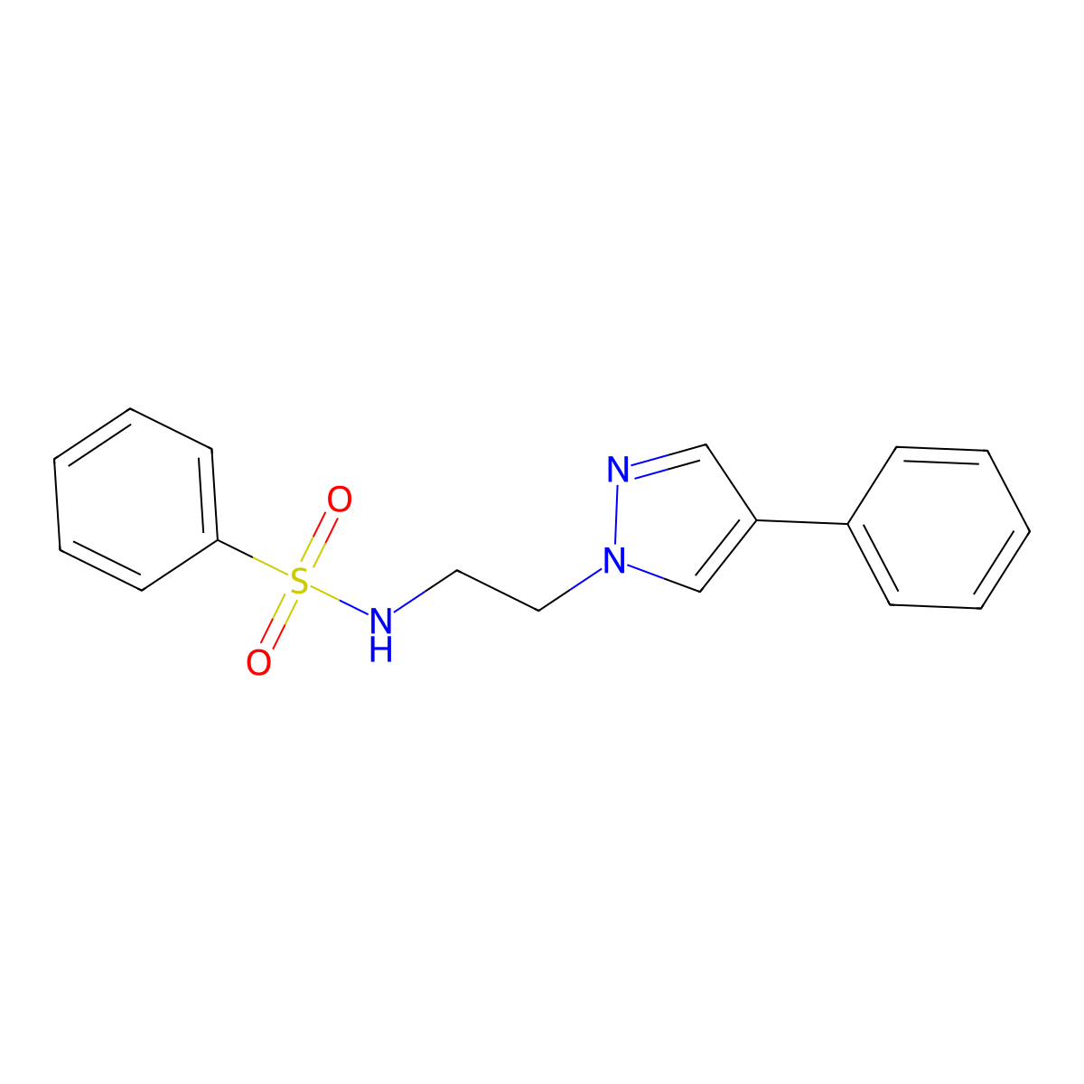 N-(2-(4-phenyl-1H-pyrazol-1-yl)ethyl)benzenesulfonamide molecular structure, CAS 2034551-39-6