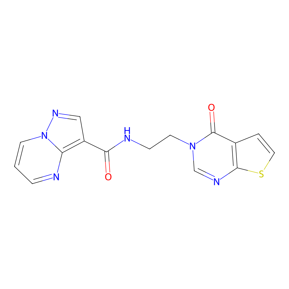 N-(2-(4-oxothieno[2,3-d]pyrimidin-3(4H)-yl)ethyl)pyrazolo[1,5-a]pyrimidine-3-carboxamide molecular structure, CAS 2034551-40-9