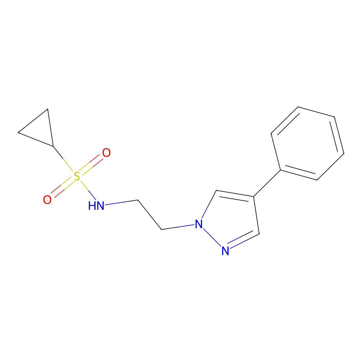 N-[2-(4-phenyl-1H-pyrazol-1-yl)ethyl]cyclopropanesulfonamide molecular structure, CAS 2034551-45-4