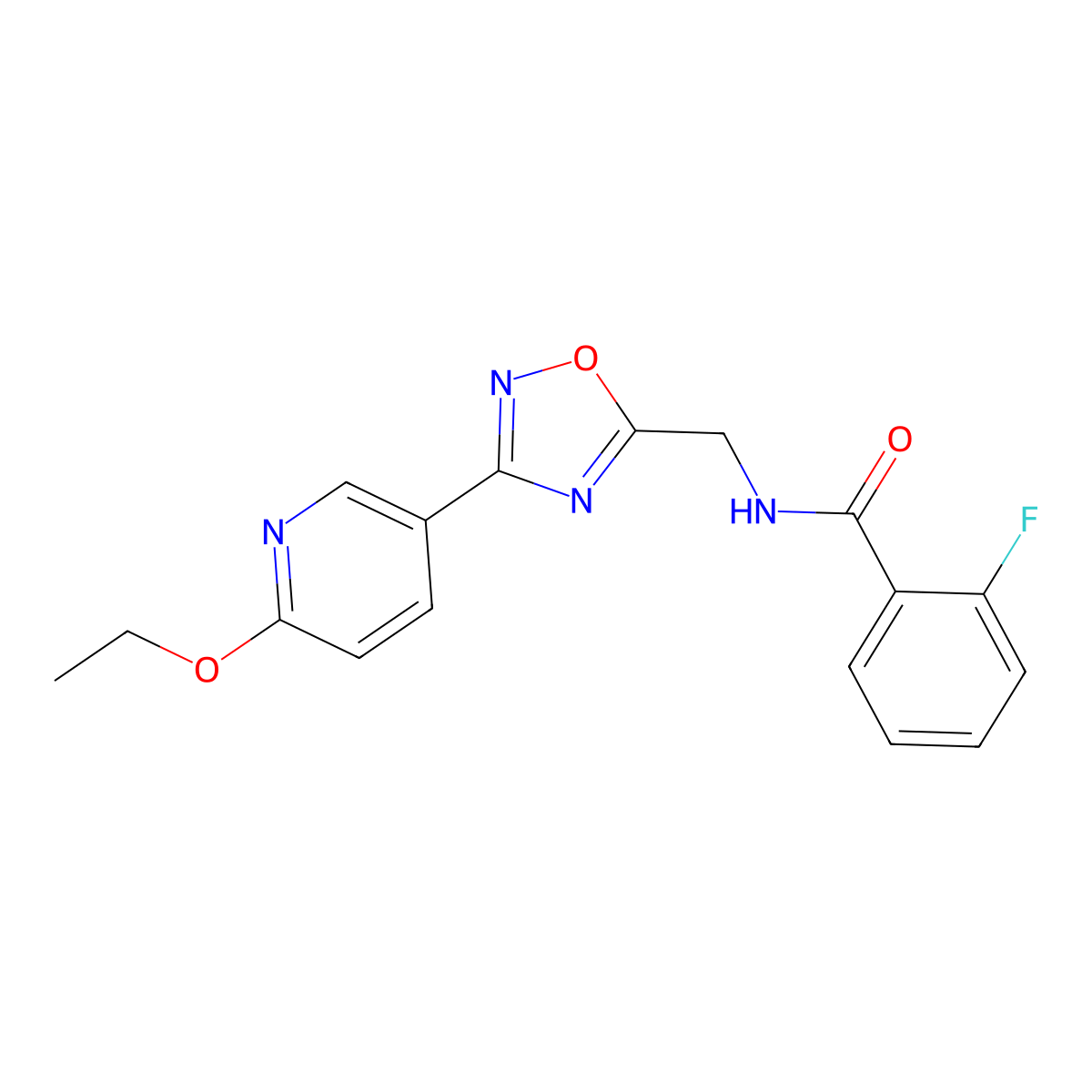N-((3-(6-ethoxypyridin-3-yl)-1,2,4-oxadiazol-5-yl)methyl)-2-fluorobenzamide molecular structure, CAS 2034551-49-8