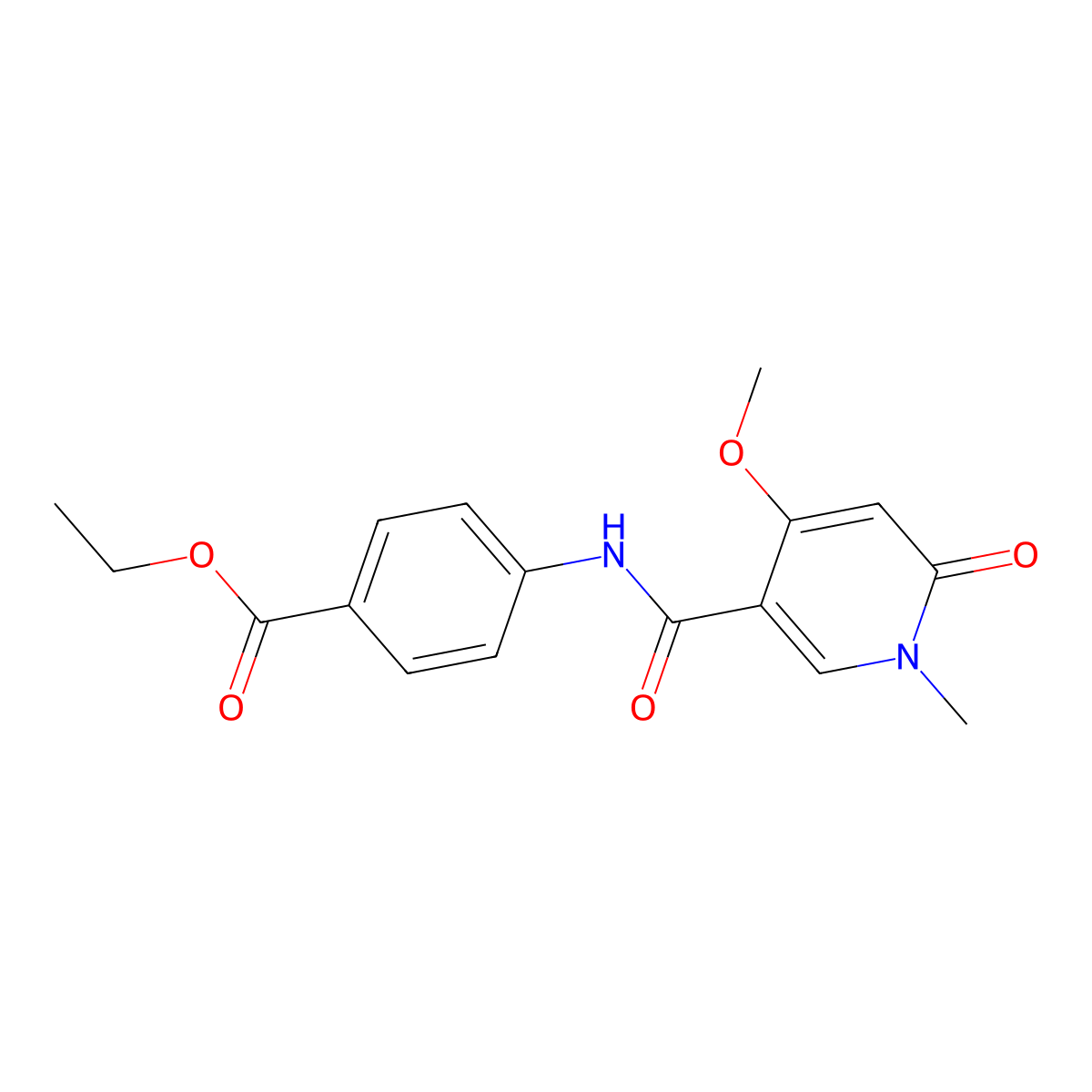 Ethyl 4-(4-methoxy-1-methyl-6-oxo-1,6-dihydropyridine-3-carboxamido)benzoate molecular structure, CAS 2034551-52-3