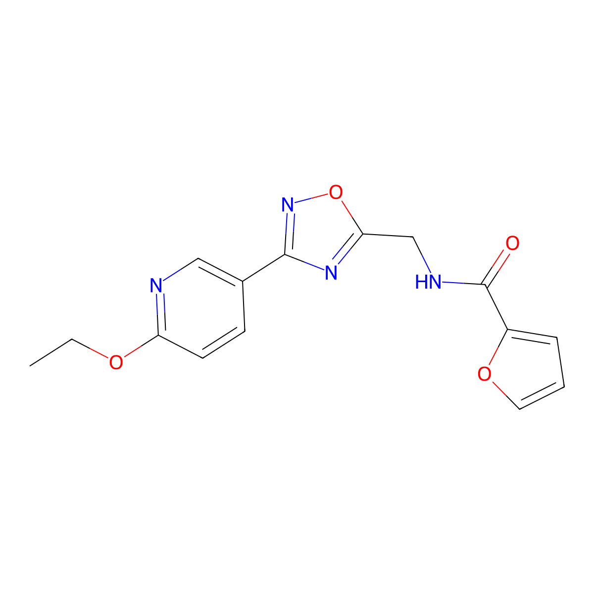 N-((3-(6-ethoxypyridin-3-yl)-1,2,4-oxadiazol-5-yl)methyl)furan-2-carboxamide molecular structure, CAS 2034551-54-5