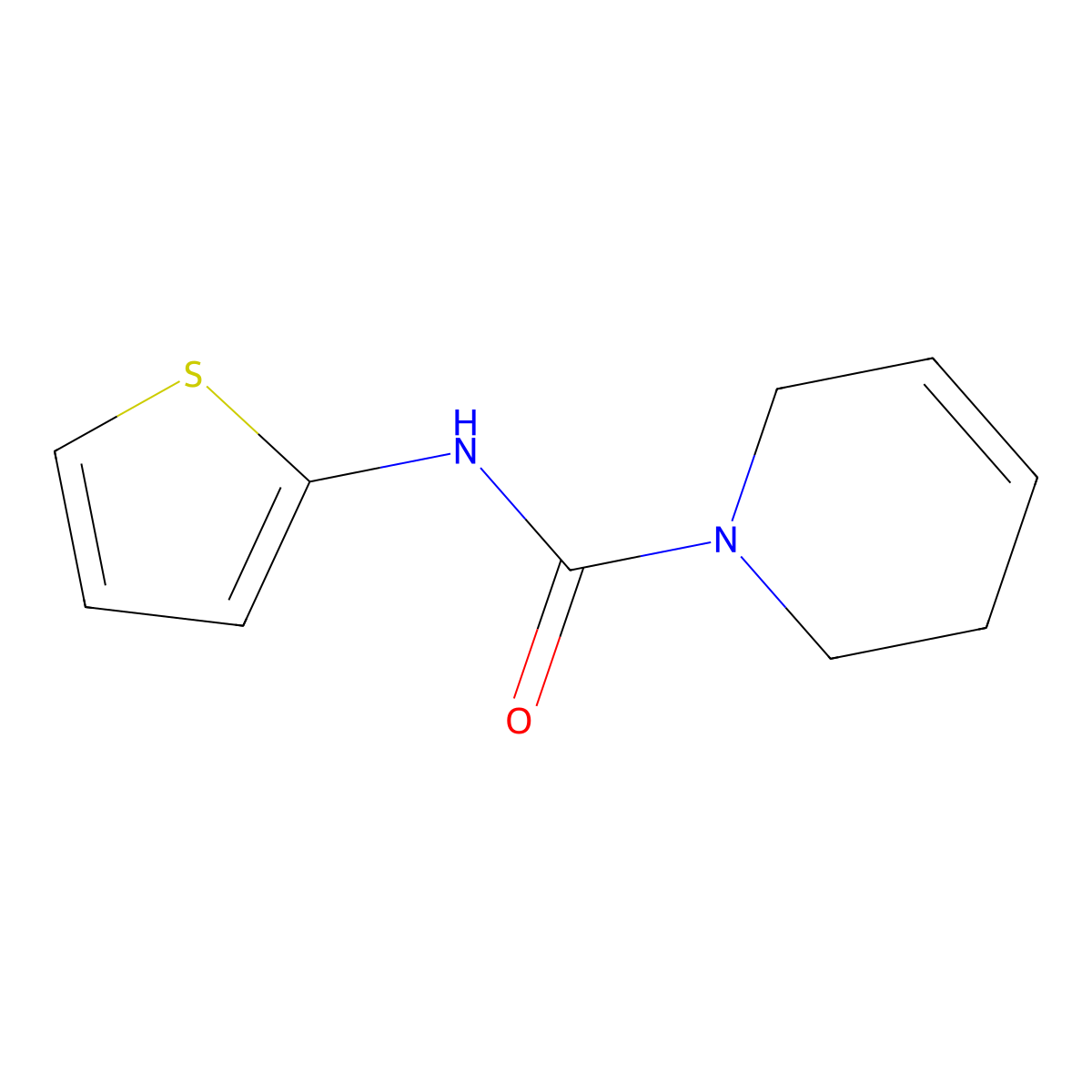 N-(thiophen-2-yl)-5,6-dihydropyridine-1(2H)-carboxamide molecular structure, CAS 2034551-57-8