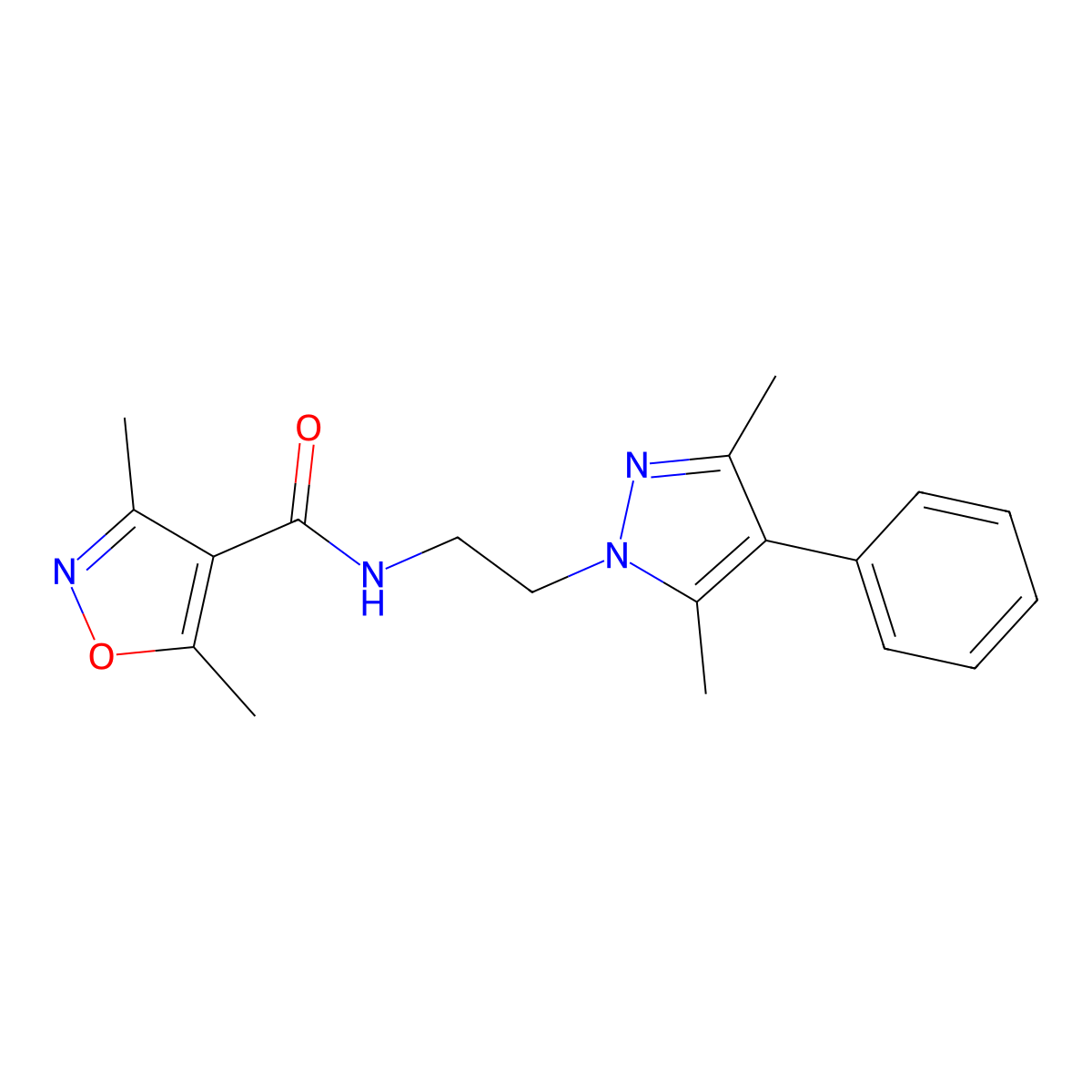 N-(2-(3,5-dimethyl-4-phenyl-1H-pyrazol-1-yl)ethyl)-3,5-dimethylisoxazole-4-carboxamide molecular structure, CAS 2034551-62-5