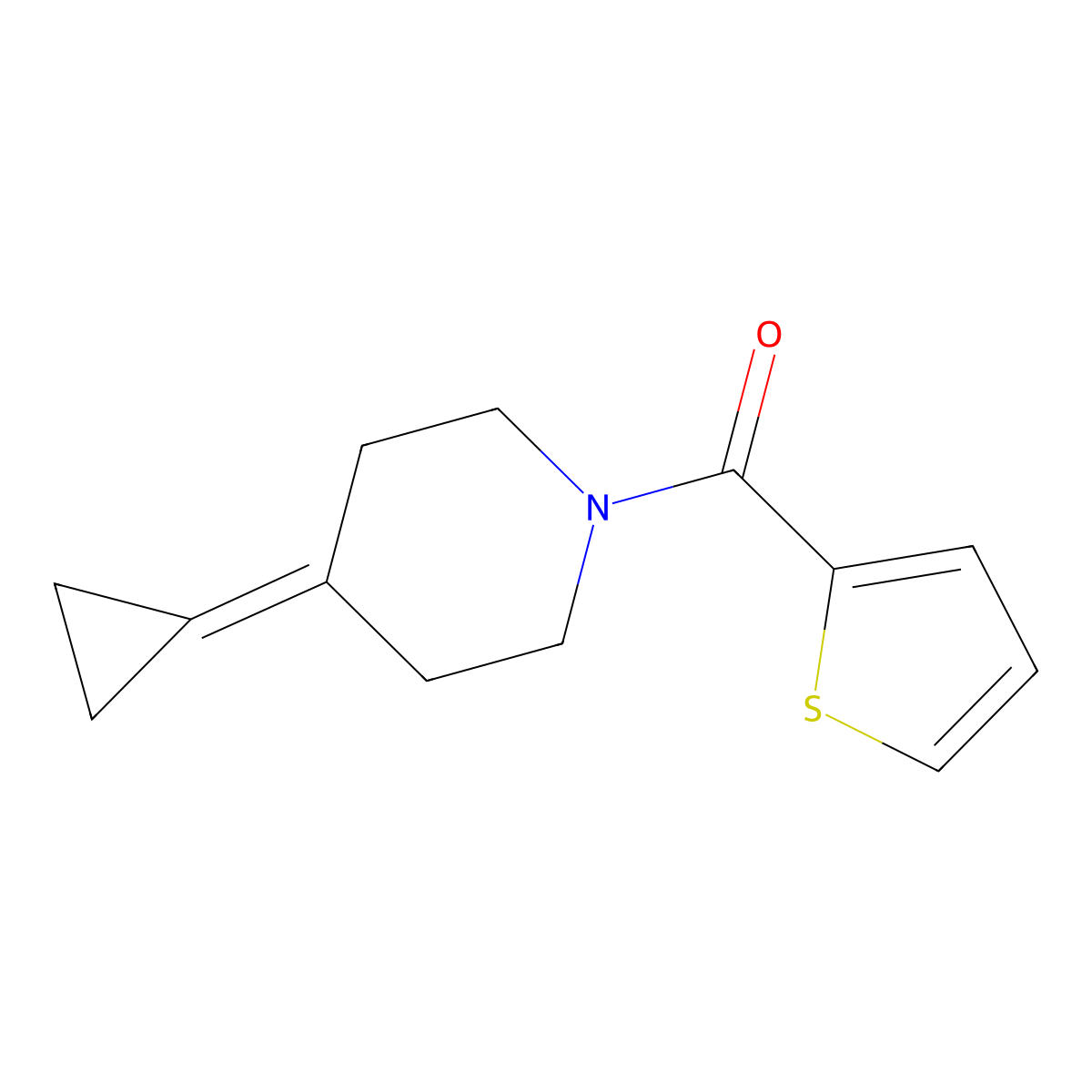 (4-Cyclopropylidenepiperidin-1-yl)(thiophen-2-yl)methanone molecular structure, CAS 2034551-65-8