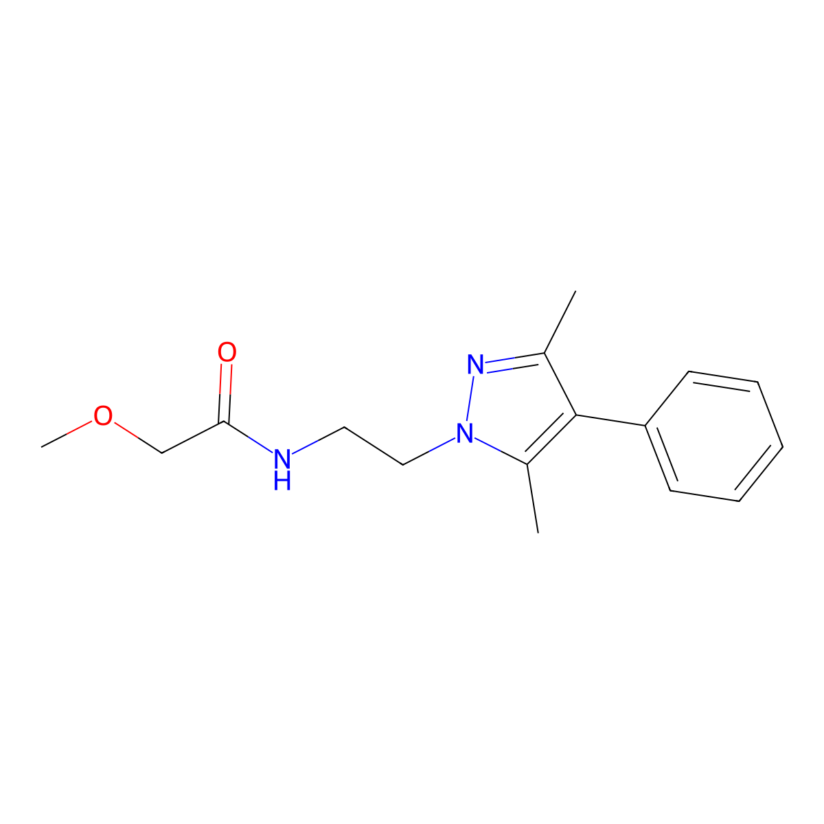 N-(2-(3,5-dimethyl-4-phenyl-1H-pyrazol-1-yl)ethyl)-2-methoxyacetamide molecular structure, CAS 2034551-75-0