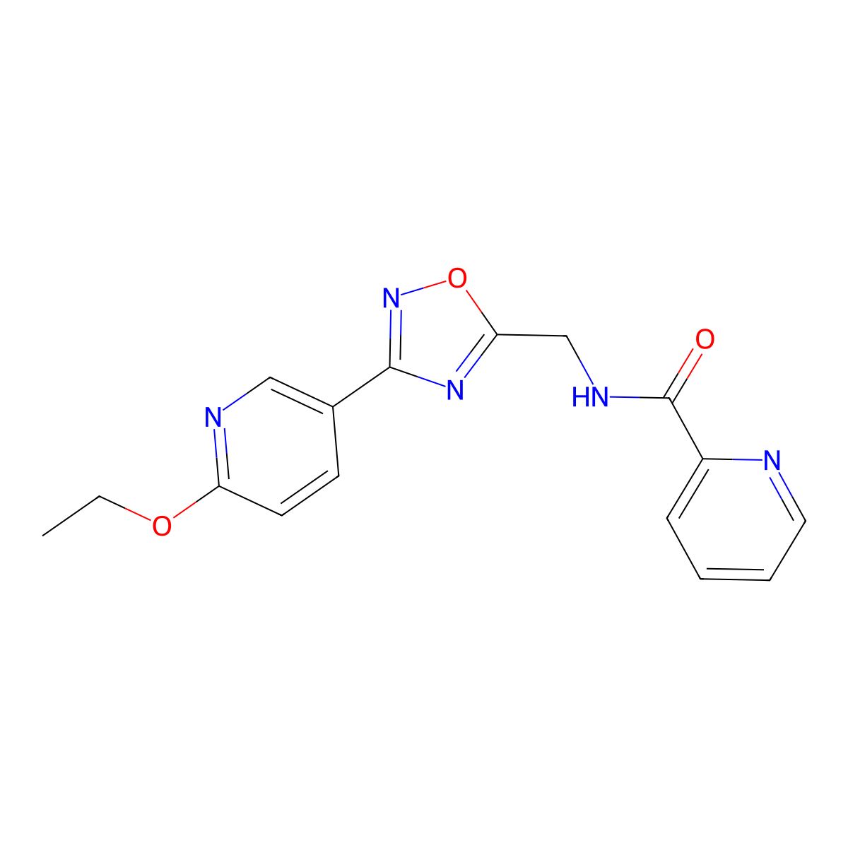 N-((3-(6-ethoxypyridin-3-yl)-1,2,4-oxadiazol-5-yl)methyl)picolinamide molecular structure, CAS 2034551-77-2