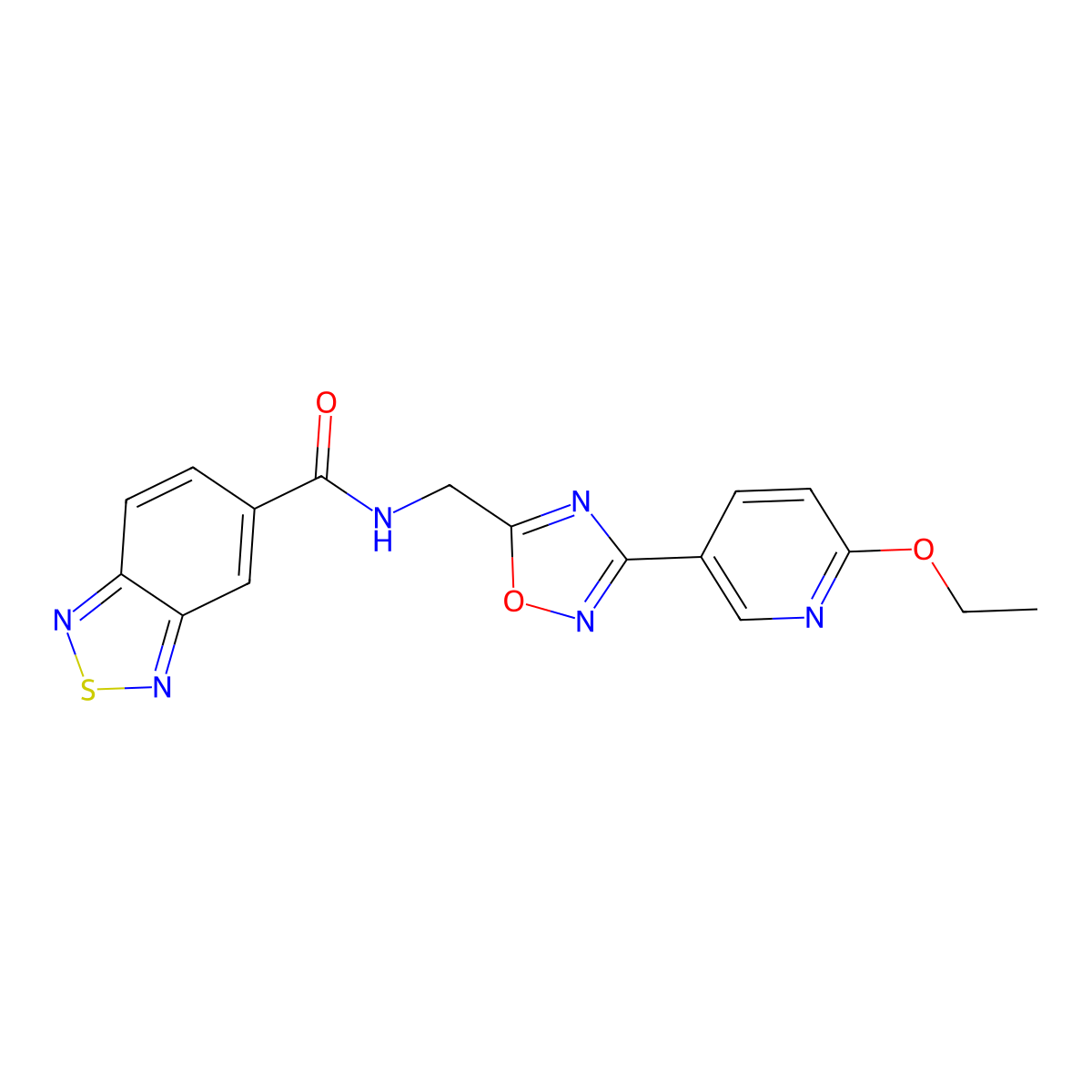 N-((3-(6-ethoxypyridin-3-yl)-1,2,4-oxadiazol-5-yl)methyl)benzo[c][1,2,5]thiadiazole-5-carboxamide molecular structure, CAS 2034551-85-2