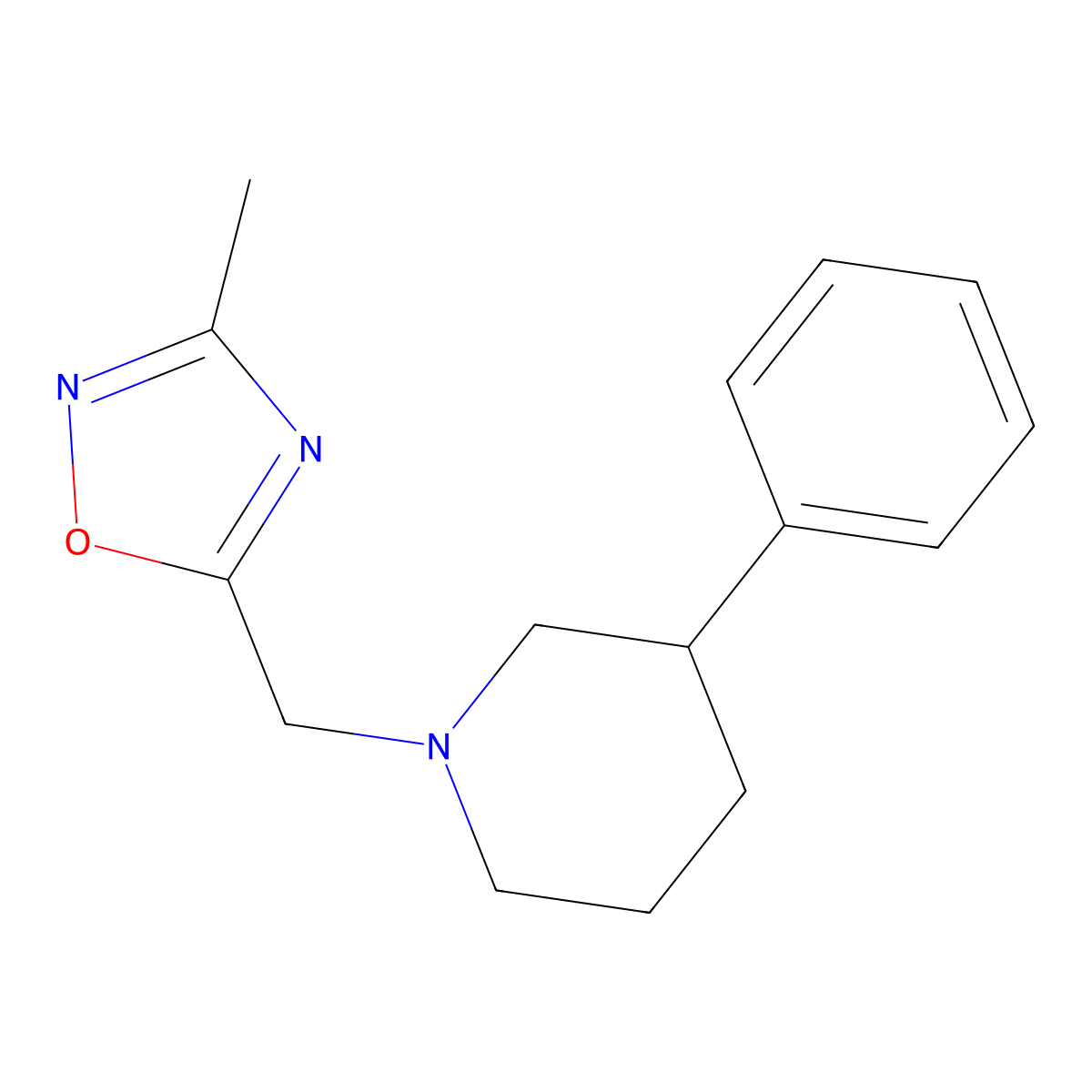 3-Methyl-5-((3-phenylpiperidin-1-yl)methyl)-1,2,4-oxadiazole molecular structure, CAS 2034551-90-9