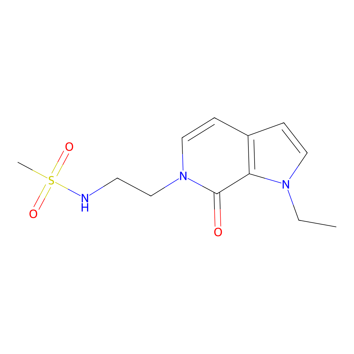 N-(2-{1-ethyl-7-oxo-1H,6H,7H-pyrrolo[2,3-c]pyridin-6-yl}ethyl)methanesulfonamide molecular structure, CAS 2034551-99-8