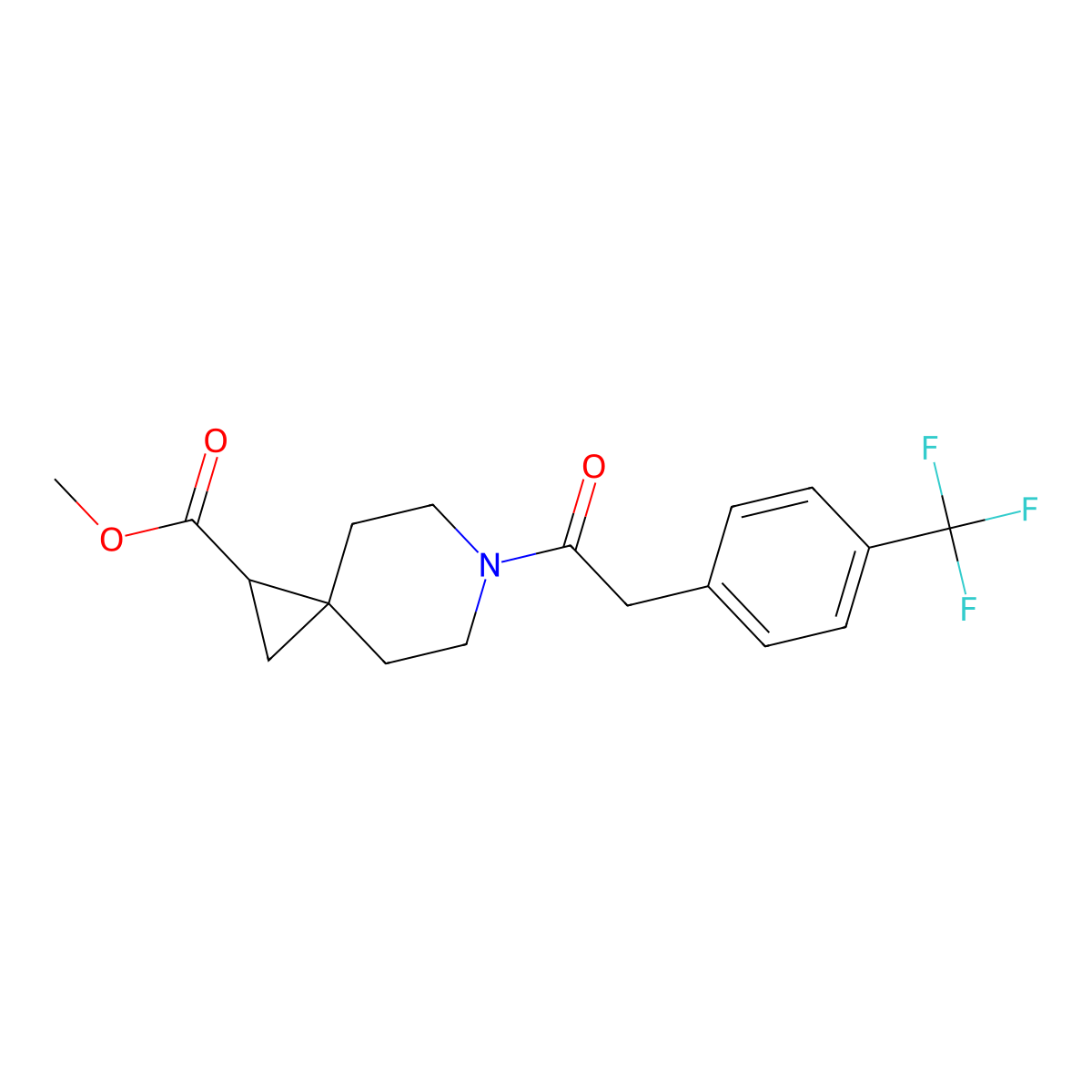 Methyl 6-(2-(4-(trifluoromethyl)phenyl)acetyl)-6-azaspiro[2.5]octane-1-carboxylate molecular structure, CAS 2034552-01-5