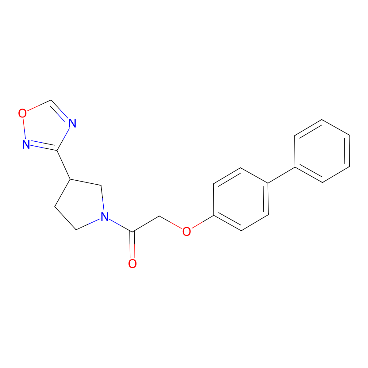 1-(3-(1,2,4-Oxadiazol-3-yl)pyrrolidin-1-yl)-2-([1,1'-biphenyl]-4-yloxy)ethanone molecular structure, CAS 2034552-07-1