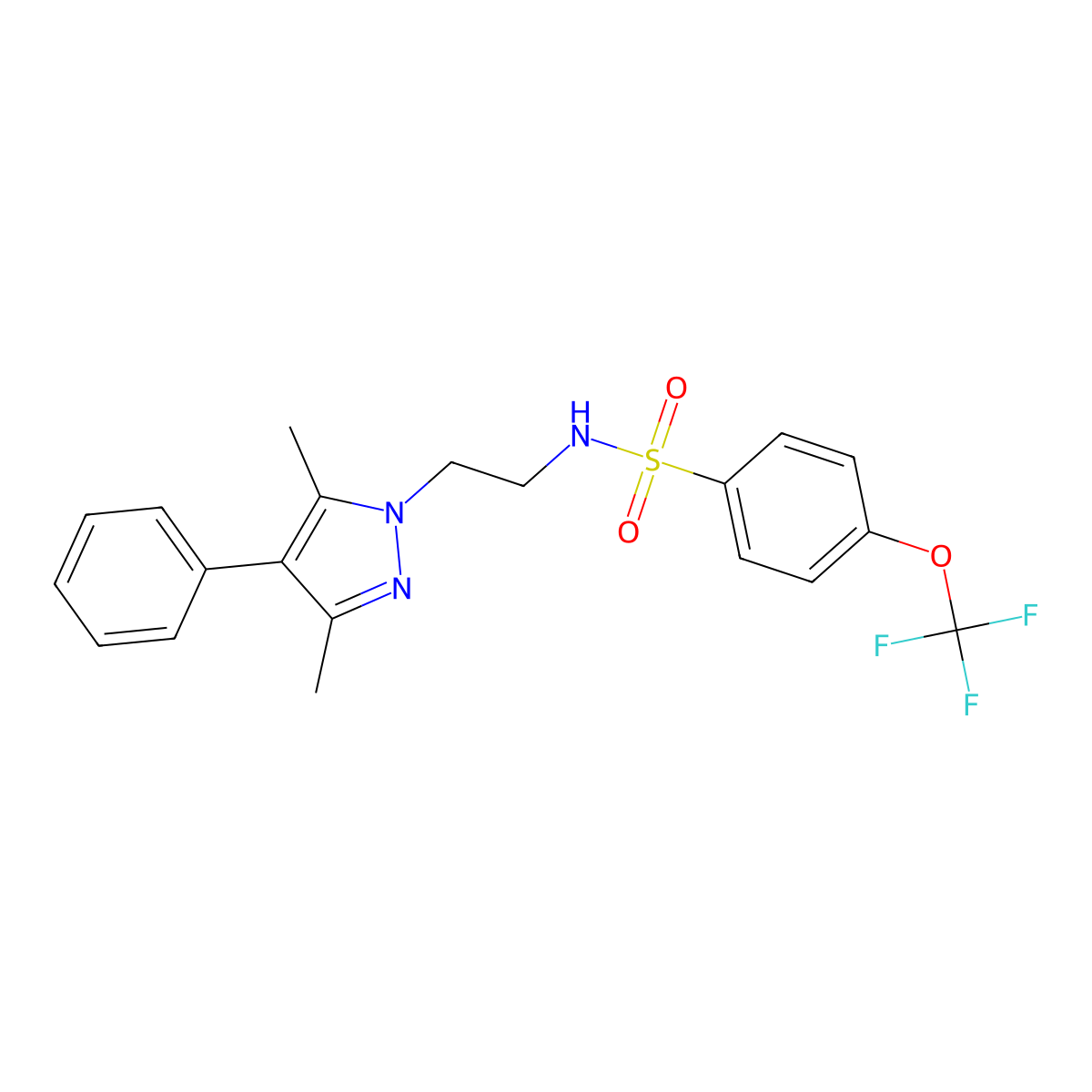 N-(2-(3,5-dimethyl-4-phenyl-1H-pyrazol-1-yl)ethyl)-4-(trifluoromethoxy)benzenesulfonamide molecular structure, CAS 2034552-18-4